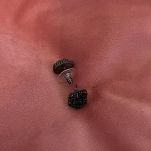 Kendra Scott Gunmetal and Black Druzy Earrings